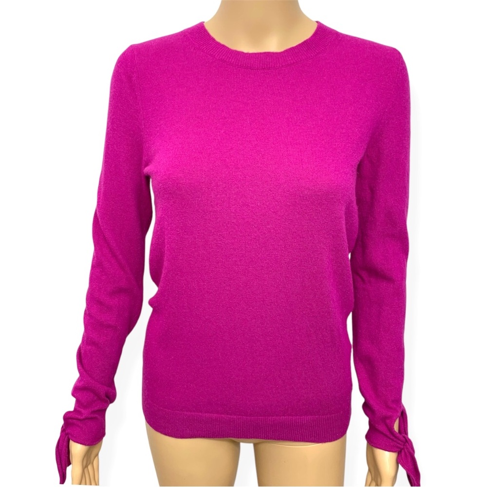 Banana Republic Chic Fuchsia Sweater Top Blouse with Tie sleeves Women’s size S